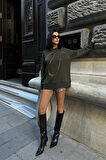 Gümüş Taşlı Sweatshirt 8052