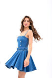 7363 KOT ELBİSE-MAVİ