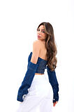 7357 KOT CROP-MAVİ