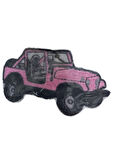 Aplike Ütü İle Yapışan Jeep pembe Arma 25x3 cm