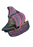 Aplike Ütü İle Yapışan Yelkenli Pembe Arma 4x3 cm