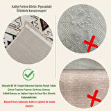 Pamuk Dokuma Taban Kaymaz Yıkanabilir Vintage  Desenli  Salon Halısı Mutfak Halısı Koridor Halısı