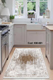 Pamuk Dokuma Taban Kaymaz Yıkanabilir Vintage  Desenli  Salon Halısı Mutfak Halısı Koridor Halısı