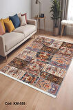 Pamuk Dokuma Taban Kaymaz Yıkanabilir Vintage  Desenli  Salon Halısı Mutfak Halısı Koridor Halısı