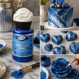 Dr. Gusto Sparkle Shine Gıda Boyası Mavi Yenilebilir Sıvı Metalik 100 gr