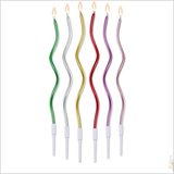 Efe Pastacılık Pasta Süsü Zikzak Mum Karışık Renkli 15 cm (Gold, Mor, Rose Gold, Yeşil, Bordo, Bakır)