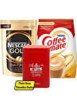 Nescafe Gold Eko Paket 200 gr + Nestle Coffee Mate Kahve Kreması 500 gr + Metal Saklama Kutusu