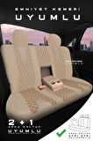 Hyundai Elentra Sedan 2003-2008 Aracınıza Uyumlu Koltuk Kılıfı Jakar Deri Bej
