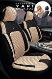 Hyundai Tuscon Elite Suv 2021 3 Parça Bütün Aracınıza Uyumlu Koltuk Kılıfı Luxe Serisi Bej Siyah