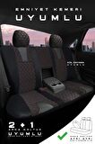 Opel Astra H Kasa / Hatchback 2005-2010 Aracınıza Uyumlu Koltuk Kılıfı Jakar Deri Siyah Krmz