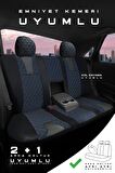 Renault Latitude Sedan 2012 Aracınıza Uyumlu Koltuk Kılıfı Jakar Deri Siyah Mavi