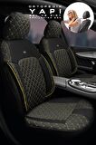 Mitsubishi Space Star Hatcback 2013-2018 Aracınıza Uyumlu Koltuk Kılıfı Jakar Deri Siyah Sarı
