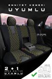 Mitsubishi Space Star Hatcback 2013-2018 Aracınıza Uyumlu Koltuk Kılıfı Jakar Deri Siyah Sarı