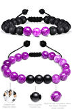 Sertifikalı Doğal Meksika Ametist Oniks Taşı Doğal Taş Bileklik Seti