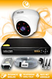 ELITCAM 1 Kameralı Dome 1 İç Kamera Set HDD'siz Full HD Gece Görüşlü Güvenlik Kamerası Sistemi