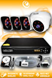 ELITCAM 4 Kameralı Kare 1 İç Kamera Set 100 GB HDD Full HD Gece Görüşlü Güvenlik Kamerası Sistemi