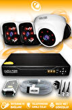 ELITCAM 3 Kameralı Panda 1 İç Kamera Set HDD'siz Full HD Gece Görüşlü Güvenlik Kamerası Sistemi