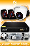 ELITCAM 3 Kameralı Panda 1 İç Kamera Set 320 GB HDD Full HD Gece Görüşlü Güvenlik Kamerası Sistemi
