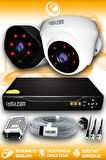 ELITCAM 2 Kameralı Uzay 1 İç Kamera Set HDD'siz Full HD Gece Görüşlü Güvenlik Kamerası Sistemi