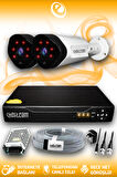ELITCAM 2 Kameralı Uzay 2 Dış Kamera Set HDD'siz Full HD Gece Görüşlü Güvenlik Kamerası Sistemi