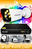 ELITCAM 1 Kameralı Kare 1 Dış Kamera Set 320 GB HDD Full HD Renkli Gece Görüşlü Güvenlik Kamerası Sistemi
