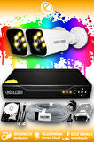 ELITCAM 2 Kameralı Kare 2 Dış Kamera Set 100 GB HDD Full HD Renkli Gece Görüşlü Güvenlik Kamerası Sistemi