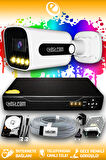 ELITCAM 1 Kameralı Zebra 1 Dış Kamera Set 100 GB HDD Full HD Renkli Gece Görüşlü Güvenlik Kamerası Sistemi
