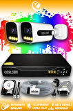 ELITCAM 2 Kameralı Zebra 2 Dış Kamera Set 320 GB HDD Full HD Renkli Gece Görüşlü Güvenlik Kamerası Sistemi