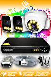 ELITCAM 3 Kameralı Zebra 1 İç Kamera Set HDD'siz Full HD Renkli Gece Görüşlü Güvenlik Kamerası Sistemi