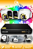 ELITCAM 4 Kameralı Zebra 2 İç Kamera Set 320 GB HDD Full HD Renkli Gece Görüşlü Güvenlik Kamerası Sistemi