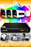 ELITCAM 3 Kameralı Zebra 3 Dış Kamera Set 250 GB HDD Full HD Renkli Gece Görüşlü Güvenlik Kamerası Sistemi