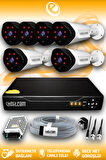 ELITCAM 6 Kameralı Uzay 6 Dış Kamera Set HDD'siz Full HD Gece Görüşlü Güvenlik Kamerası Sistemi