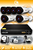 ELITCAM 6 Kameralı Uzay 6 Dış Kamera Set 250 GB HDD Full HD Gece Görüşlü Güvenlik Kamerası Sistemi