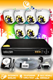 ELITCAM 6 Kameralı Dome 6 İç Kamera Set 100 GB HDD Full HD Renkli Gece Görüşlü Güvenlik Kamerası Sistemi