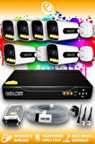 ELITCAM 6 Kameralı Zebra 6 Dış Kamera Set HDD'siz Full HD Renkli Gece Görüşlü Güvenlik Kamerası Sistemi