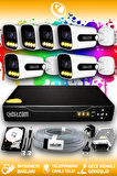 ELITCAM 6 Kameralı Zebra 6 Dış Kamera Set 320 GB HDD Full HD Renkli Gece Görüşlü Güvenlik Kamerası Sistemi