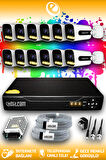 ELITCAM 12 Kameralı Zebra 12 Dış Kamera Set HDD'siz Full HD Renkli Gece Görüşlü Güvenlik Kamerası Sistemi