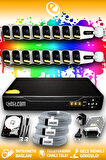ELITCAM 16 Kameralı Zebra 16 Dış Kamera Set 320 GB HDD Full HD Renkli Gece Görüşlü Güvenlik Kamerası Sistemi