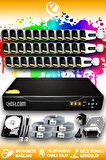 ELITCAM 32 Kameralı Zebra 32 Dış Kamera Set 320 GB HDD Full HD Renkli Gece Görüşlü Güvenlik Kamerası Sistemi