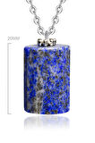 Sertifikalı Yüksek Kalite Fasetli Doğal Lapis Lazuli Taşı Kolye Doğal Mavi Renk 50 cm