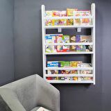Emdief Home Çocuk Odası Eğitici Montessori Kitaplık 3 Raflı Bebek Odası Kitap