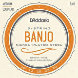 DADDARIO EJ61 BANJO TEL SETİ, NICKEL WOUND, 10-23, MEDIUM