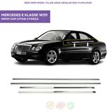 Mercedes E Klasse W211 Krom Cam Çıtası 4 Parça 2002-2009 Arası Paslanmaz Çelik