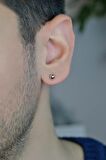 Erkek Küpe Gümüş Rengi 5 mm