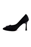 New Angel 872 Kadın Kadife Taşlı Stiletto