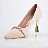 New Angel 874 Kadın Gold Topuk Topuklu Ayakkabı