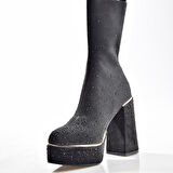 Guja 25K108 Kadın Platform Topuku Taşlı Streç Çizme