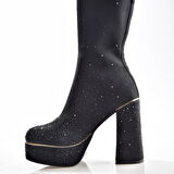 Guja 25K108 Kadın Platform Topuku Taşlı Streç Çizme