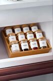 Bambu 3 Katlı Katlanır Ayaklı Baharatlık Standı Çekmece İçi Baharatlık Standı, Bambu Organizer
