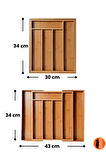 Bambu Ayarlanabilir Çekmece İçi Ölçü Ayarlı Kaşıklık 5-7 Bölmeli, Organizer